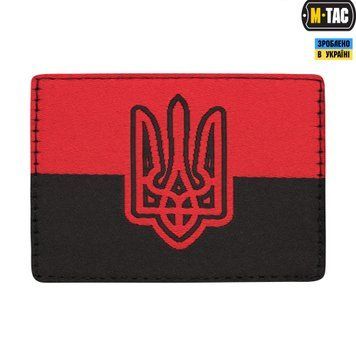 M-Tac нашивка прапор червоно-чорний з Тризубом (жаккард) 51211000 фото