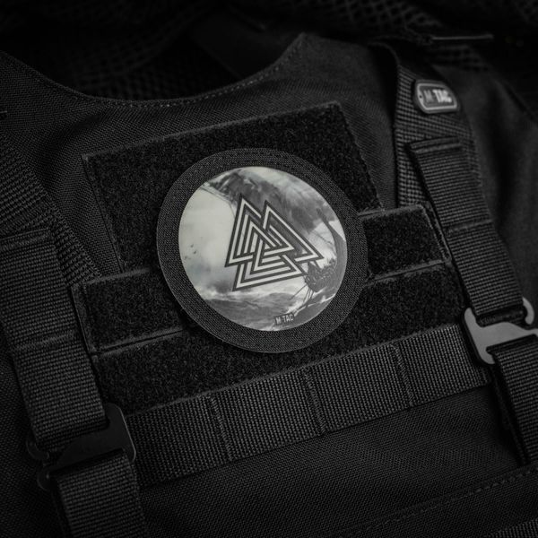M-Tac нашивка Валькнут/Драккар кругла (80 мм) Black/GID 51291299 фото