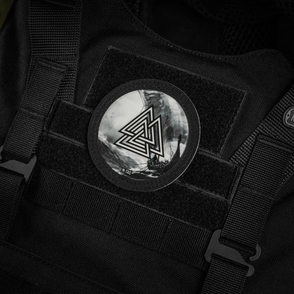 M-Tac нашивка Валькнут/Драккар кругла (80 мм) Black/GID 51291299 фото