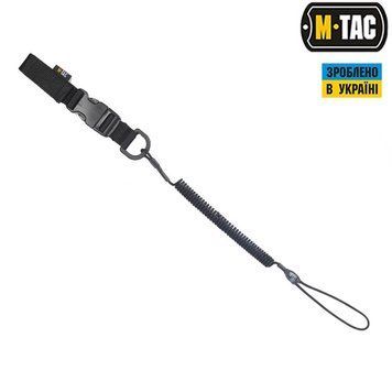 M-Tac шнур страхувальний Lite комбінований з D-кільцем і фастексом чорний 51436402 фото