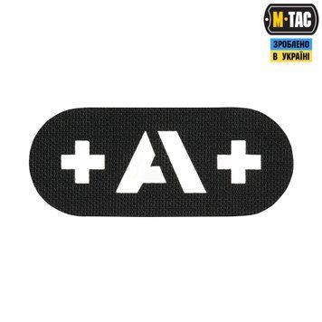 M-Tac нашивка група крові +A+ наскрізна Laser Cut Black 58228002 фото