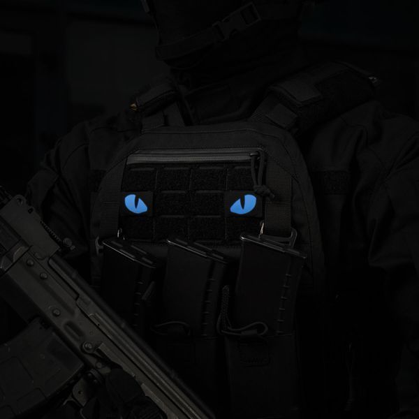 M-Tac нашивка Tiger Eyes Laser Cut (пара) Black/Blue/GID 51502992 фото