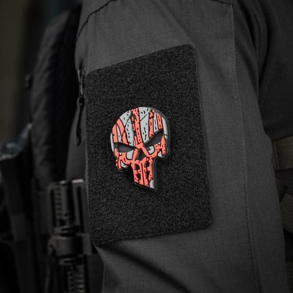 M-Tac нашивка Ukrainian Punisher 3D PVC Red/Black type 2 51155234 фото