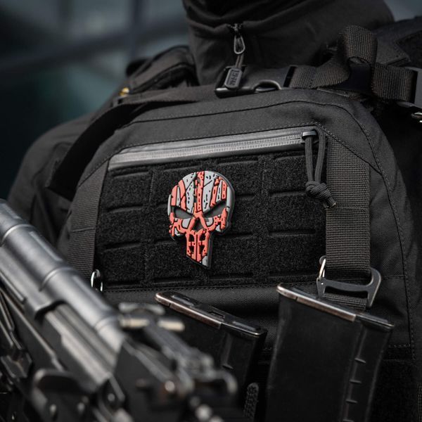 M-Tac нашивка Ukrainian Punisher 3D PVC Red/Black type 2 51155234 фото