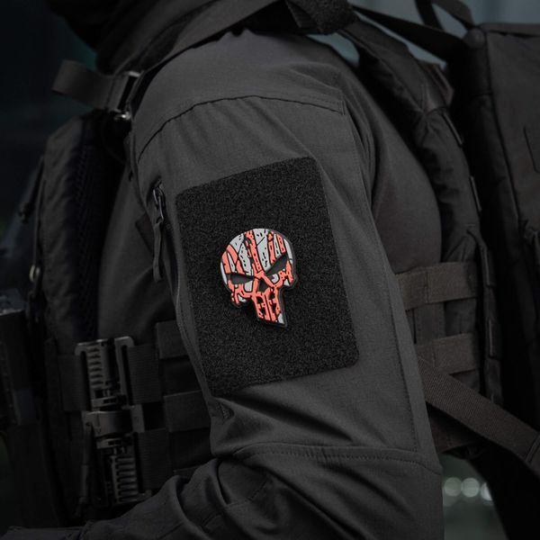 M-Tac нашивка Ukrainian Punisher 3D PVC Red/Black type 2 51155234 фото