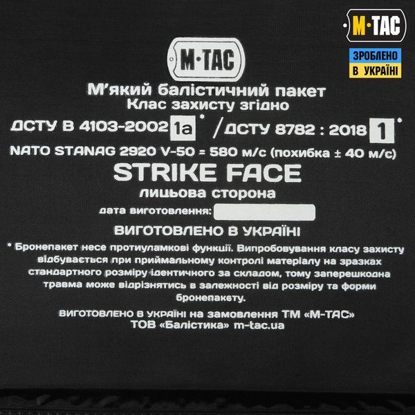 M-Tac балістичний пакет 1 клас (FMS) в сумку-напашник Large 10219001 фото