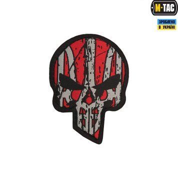 M-Tac нашивка Ukrainian Punisher (жаккард) червоно-чорна 51154233 фото
