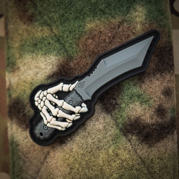 M-Tac нашивка Skeleton Knife PVC Grey 51575011 фото