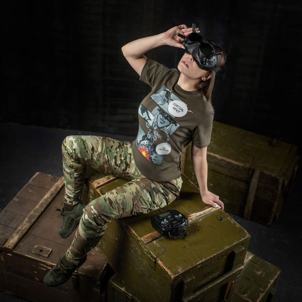 M-Tac футболка Comics Drone Girl Dark Olive 80074048_XS фото