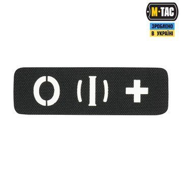 M-Tac нашивка група крові O (I) + наскрізна Laser Cut 25х80 Black 58329402 фото