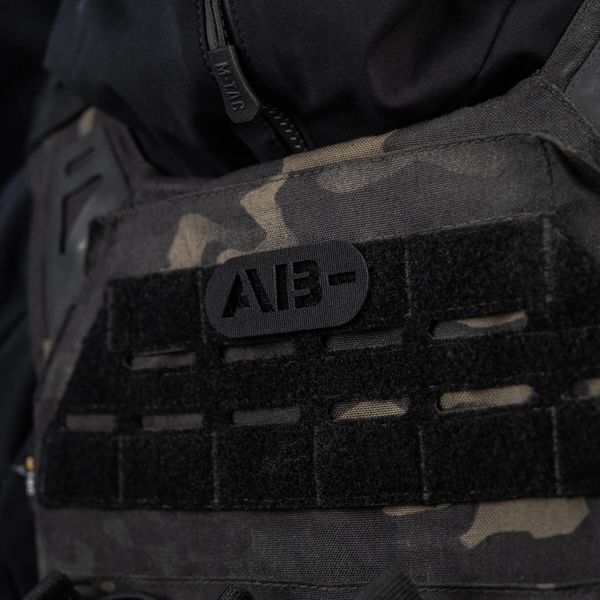 M-Tac нашивка група крові AB- наскрізна Laser Cut Black 58232002 фото