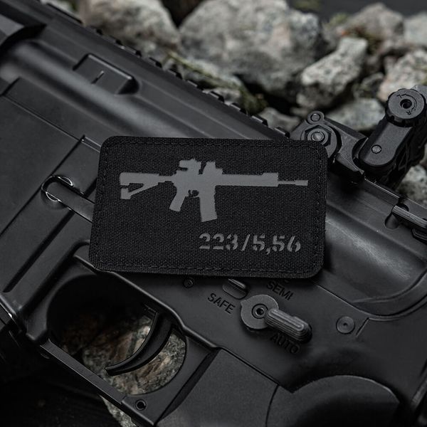M-Tac нашивка AR-15 .223/5,56 Laser Cut Black/Grey 51111211 фото