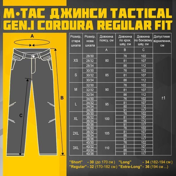 M-Tac джинси Tactical Gen.I Cordura Regular Fit 20449006_28/30 фото