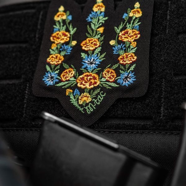 M-Tac нашивка Тризуб Чорнобривці (вишивка) Black 51527002 фото
