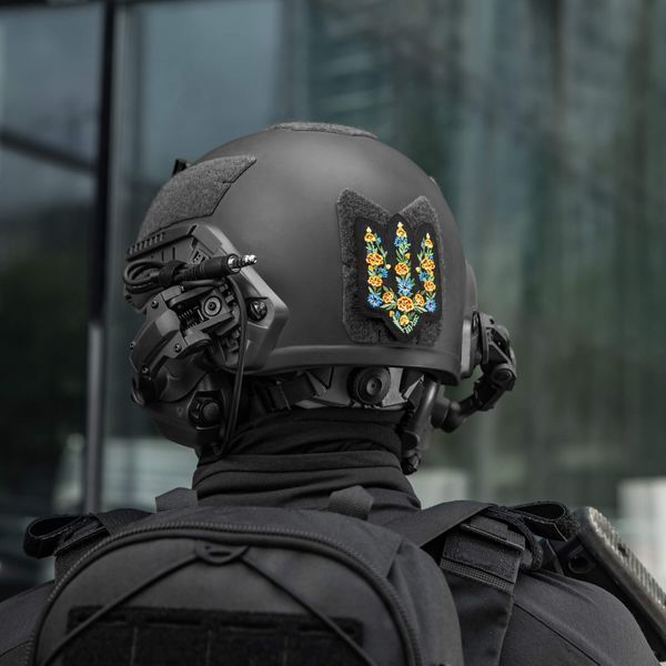 M-Tac нашивка Тризуб Чорнобривці (вишивка) Black 51527002 фото