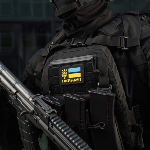 M-Tac нашивка Ukraine (с Тризубом) Laser Cut Black/Yellow/Blue/GID 51497902 фото