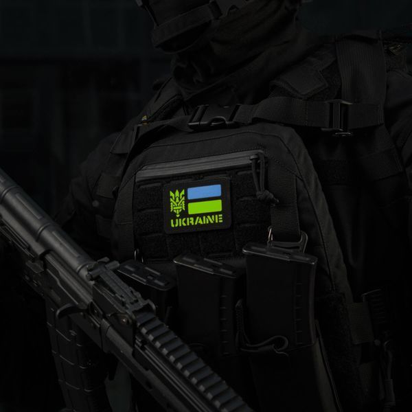 M-Tac нашивка Ukraine (с Тризубом) Laser Cut Black/Yellow/Blue/GID 51497902 фото