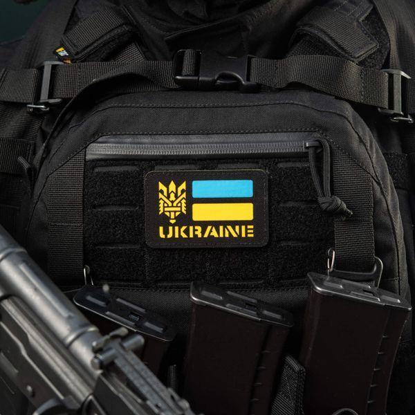 M-Tac нашивка Ukraine (с Тризубом) Laser Cut Black/Yellow/Blue/GID 51497902 фото