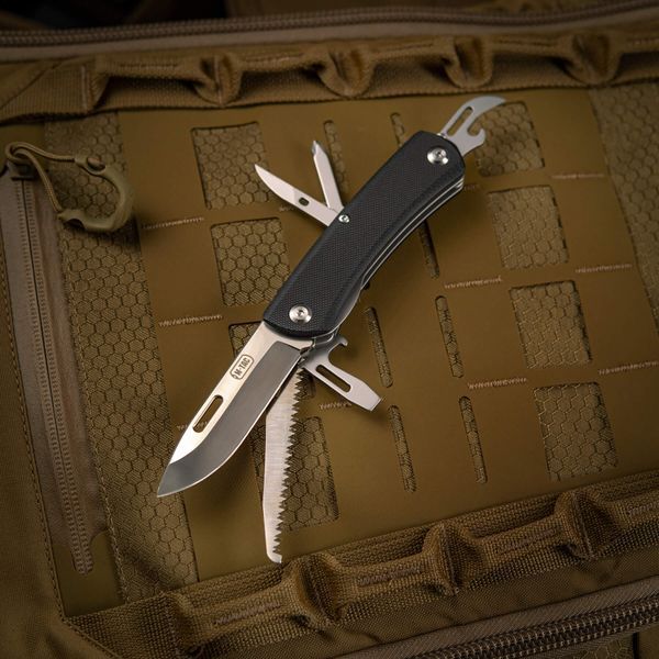 M-Tac ніж складаний Type 9 (6 інструментів) Black/Steel 60081000 фото