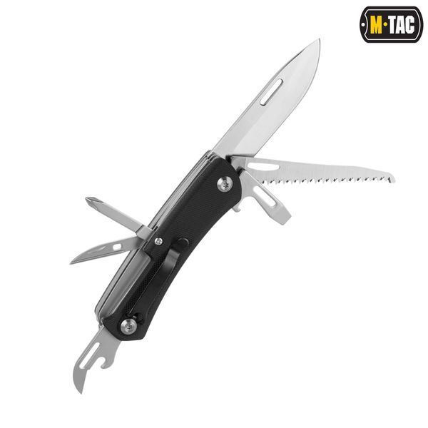 M-Tac ніж складаний Type 9 (6 інструментів) Black/Steel 60081000 фото