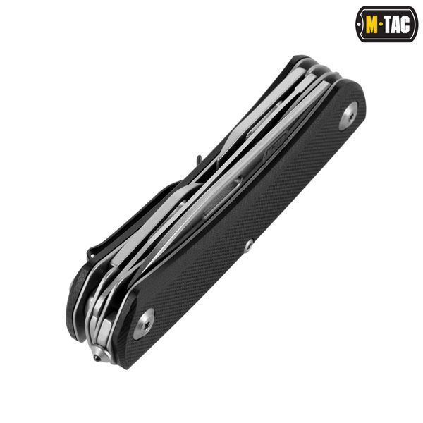 M-Tac ніж складаний Type 9 (6 інструментів) Black/Steel 60081000 фото