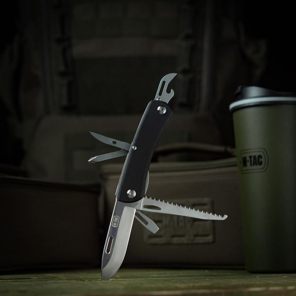 M-Tac ніж складаний Type 9 (6 інструментів) Black/Steel 60081000 фото