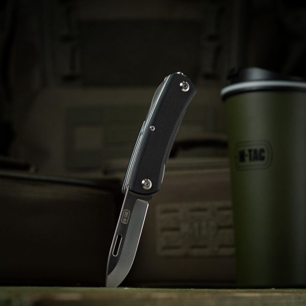 M-Tac ніж складаний Type 9 (6 інструментів) Black/Steel 60081000 фото
